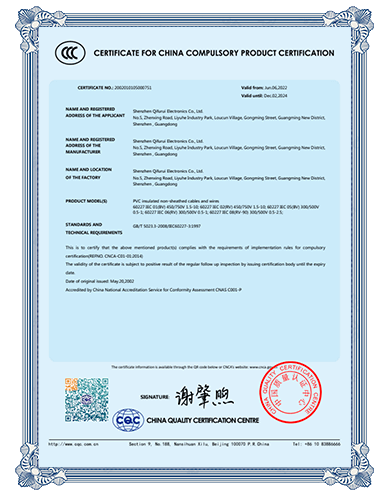  CCC Certificate (Heat-resistant Rubber Insulated Cables) 